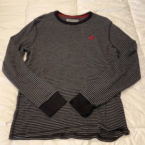 Mens Express waffle knit striped sweater size large